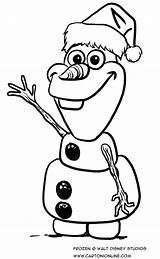 Olaf Christmas Coloring Pages Color Printable Getcolorings Print Snowman Hat sketch template