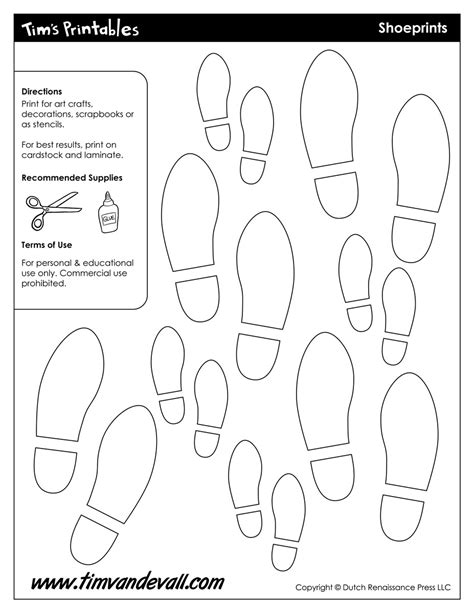 printable shoe print template  printable