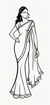 Saree Indian Clipart Drawing Coloring Fashion Girl Cliparts Sketches Drawings Sari Dress Illustration Sketch Pages Woman Clip Cartoon Sarees Girls sketch template