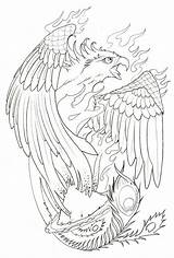 Coloring Phoenix Tattoo Pages Template Fenix sketch template