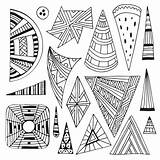 Triangoli Colorare Scarabocchio Decorazioni Insieme Disegnati Geometrica Geometrische Vectorhand Reeks sketch template