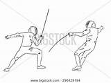 Fencers Drawing Tournament Lightbox Create sketch template