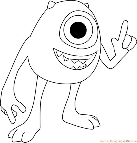 mike coloring page  kids  monsters  printable coloring