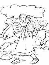 Coloring Moses Commandments Mandamentos Moisés sketch template