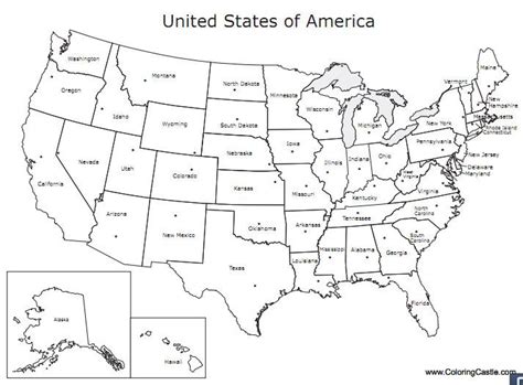fun  map printable coloring pages united states map