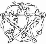 Coloring Pages Witch Embroidery Pentacle Choose Board Patterns Pagan sketch template