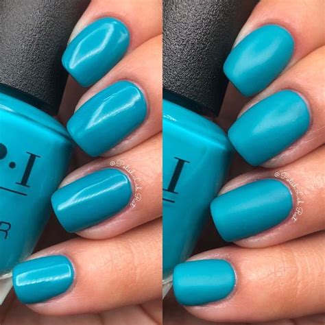 Glossy Vs Matte Comparison Of “dance Party ‘teal Dawn” From The Opi