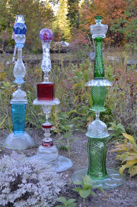 macgirlver garden totems recycled glass