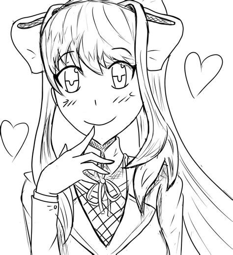 Ddlc Fanart Just Monika By Evinaizer On Deviantart