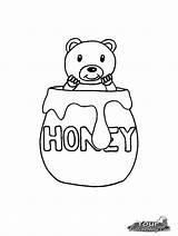 Honey Coloring Pot Pages Bear Kids Drawing Jar Color Hide Getdrawings Getcolorings Coloringsky sketch template