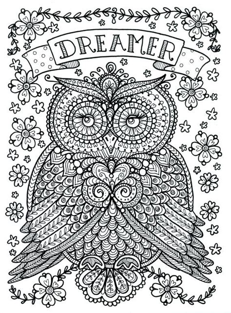 difficult owl coloring pages