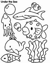 Coloring Pages Sea Under Printable Kids Printables Animals Animal Colouring Crayola Ocean Sheet Fish Color Creatures Book Cartoon Creature Worksheets sketch template