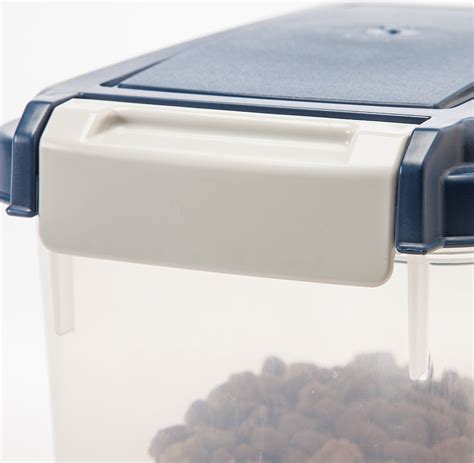 iris airtight pet food storage container clearnavy  qt chewycom