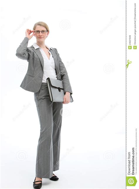 Stylish Businesswoman Adjusting Her Glasses Stock Image Image Of