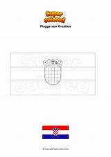 Flagge Drapeau Kroatien Coloriage Ausmalbild Honduras Croazia Bandiera Supercolored sketch template