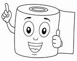 Toilet Paper Coloring Happy Smiling Cartoon Funny Kids Character Thumbs Colouring Vector Illustration Dreamstime Isolated Background sketch template