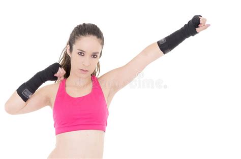 Female Mixed Martial Arts Fighter In Mma Style Stock Image