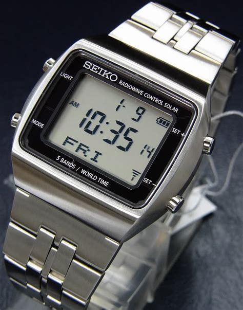 orologi digitali lcd stile vintage  cassa  acciaio  simile