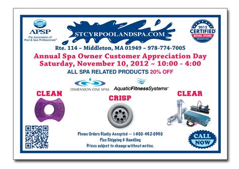 st cyr pool spa customer appreciation day mailer customer