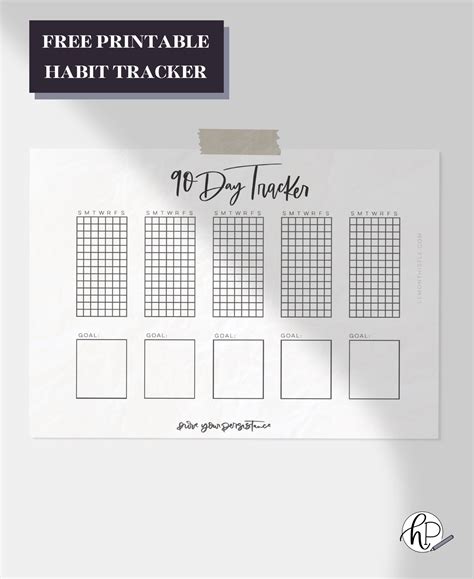 printable  day habit tracker hand lettered printables