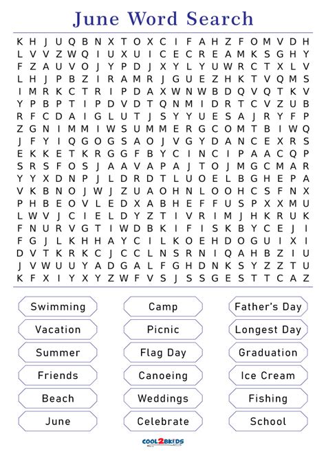 june word search printable printable word searches