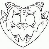 Mask Coloring Halloween Printable Masks Pages Vampire Masque Dragon Unicorn Template Kids Coloriage Party Colorier Alien Crafts sketch template