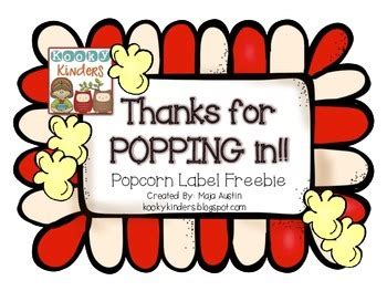 popping  popcorn label freebie  kookykinders tpt