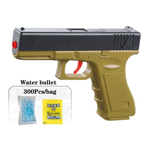 buy plastic gel ball gun glock   water bullets toy gun outdoor shooting games toy weapons