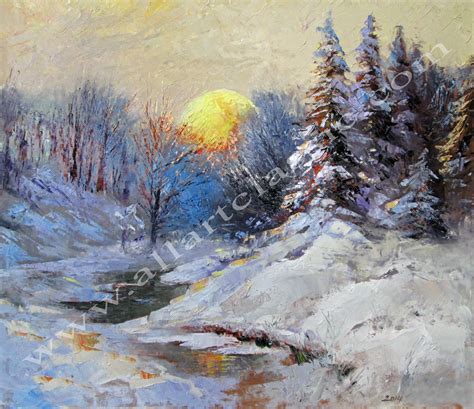 winter landscape nov  original oil painting