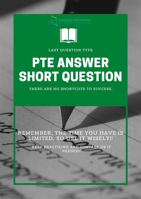 pte answer short question creative educations