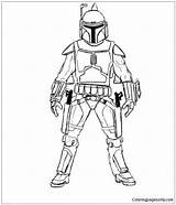Wars Fett Boba Star Coloring Pages Easy Mandalorian Drawing Printable Color Print Kids Book Sheet Adults sketch template