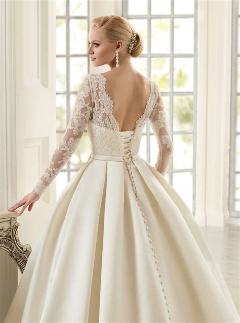 princess shiny ivory sheer long sleeves lace illusion corset ba long sleeve ball gown