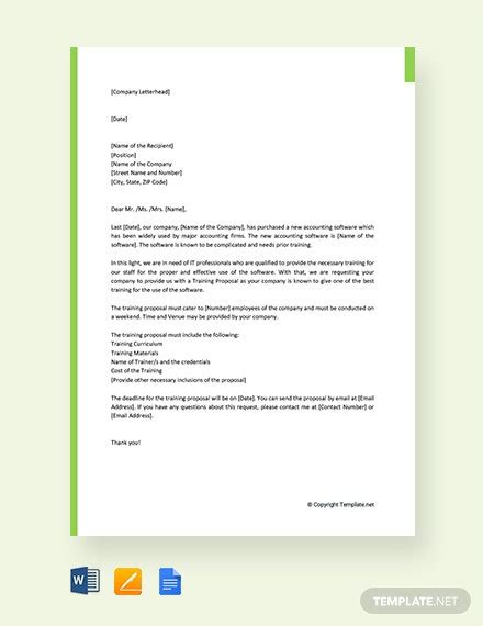 request  training proposal letter template word google docs