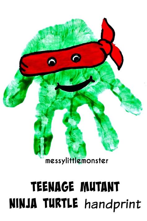 messy  monster teenage mutant ninja turtles handprint craft