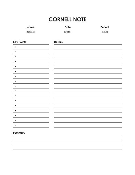 writing paper lecture notes simple design cornell note paper college
