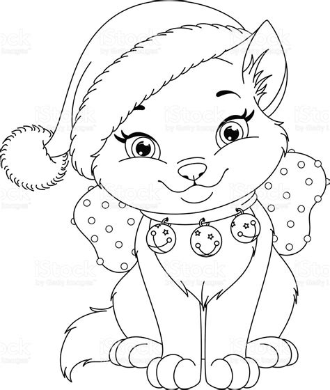 christmas cat coloring pages  getcoloringscom  printable