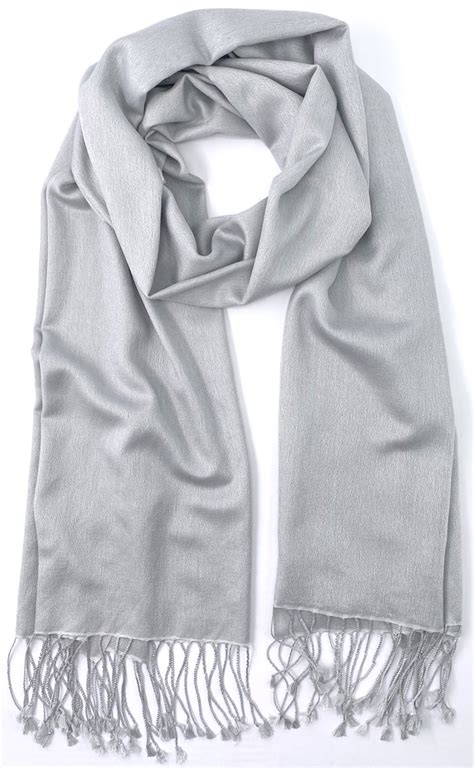 pashminasilk shawl silver grey