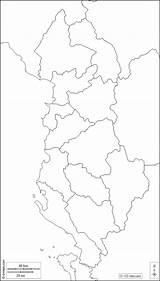 Albania Map Prefectures Outline Boundaries Albanie Blank sketch template