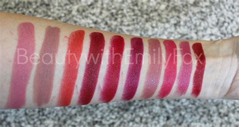 rimmel lasting finish lipsticks by kate moss swatches r l 01 05 06 08 09 10 11 12 14