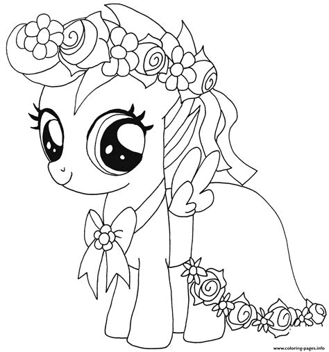 baby scootaloo   pony coloring page printable