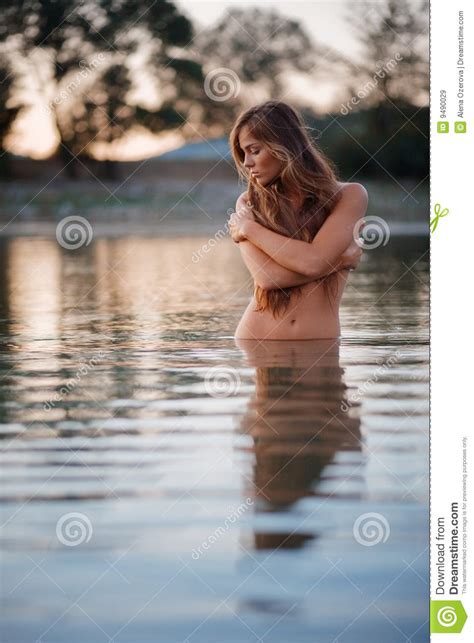 beautiful woman in water stock image image of body bare