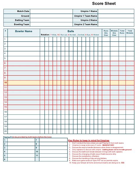 printable bowling score sheet templates examples