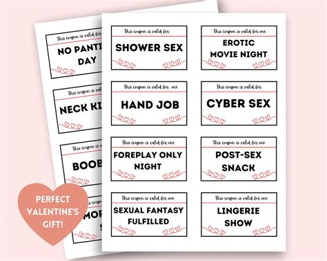Naughty Sex Coupons Valentines T For Him Valentine S Etsy