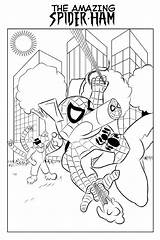 Spider Ham Print Color sketch template