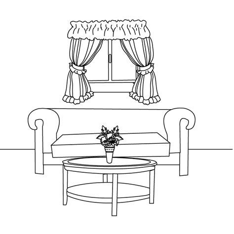 coloring pages living room