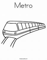 Metro Coloring Mrt Train Trains Drawing Kids Clipart Worksheet Outline Pages Template North Ride Print Twistynoodle Favorites Login Add Built sketch template