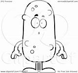 Pickle Mascot Surprised Coloring Cartoon Happy Outlined Vector Thoman Cory Depressed Clipart Royalty Clipartof sketch template