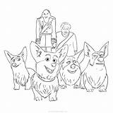 Corgi Coloring Pages Queen Dog Queens sketch template