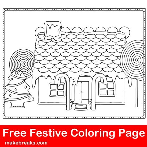 gingerbread house coloring page   breaks