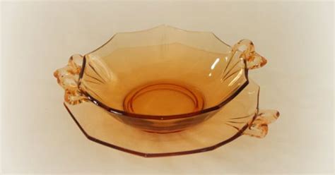 Fostoria Fairfax Amber Serving Bowl And Under Plate Glass